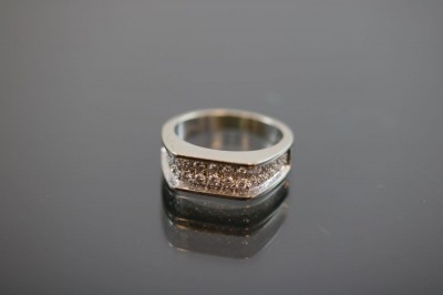 Brillant-Ring, 750 Wei?gold 6,6