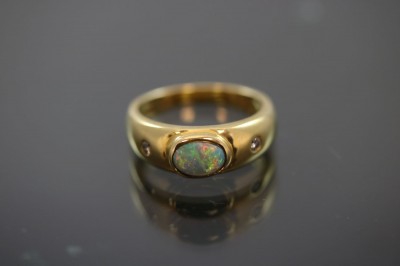 Opal-Brillant-Ring, 750 Gold 7,3