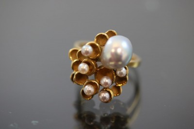 Perlen-Ring, 750 Gold 5,2