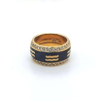 Diam-Emaile-Ring, 585 GG 13,6