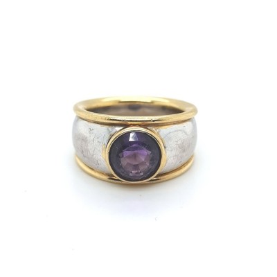 Amethyst-Ring, 750 GG/WG 23,3